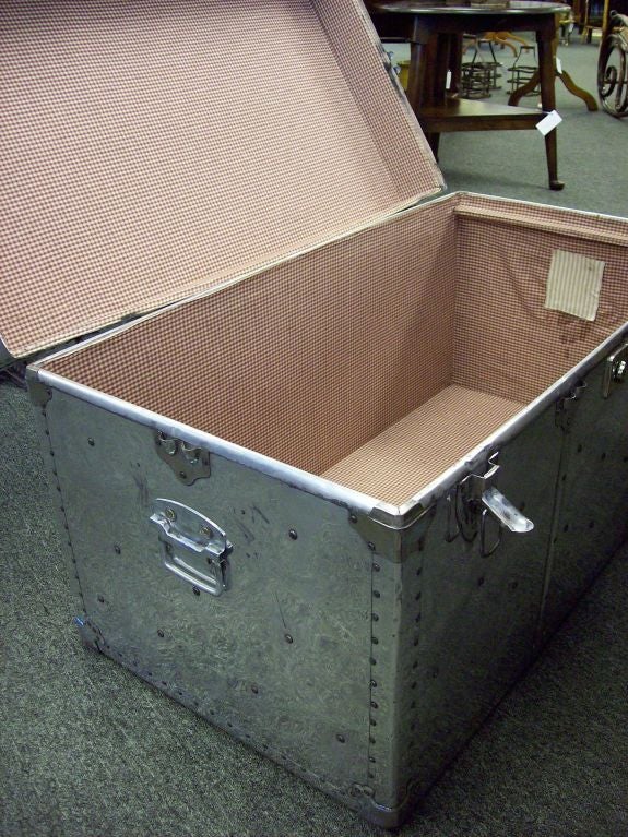 vintage aluminium trunk