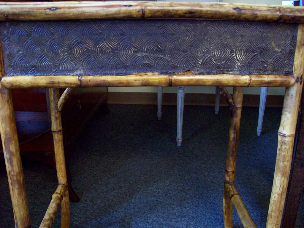 English Small Antique Bamboo Desk