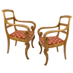 Antique Pair of French Country Fauteuils
