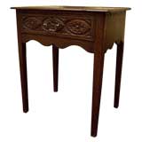 Small Antique Lowboy with Later Carving on Drawer