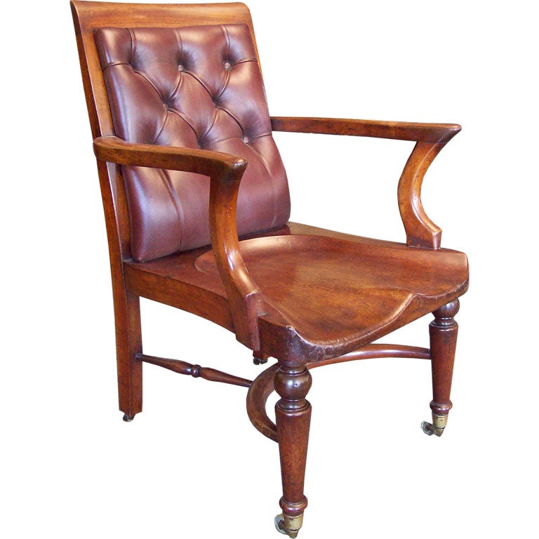 PAIR of Antique English Mahogany Library Chairs