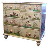 Naive Chinoiserie Painted Antique Chest