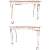 Pair of  Pink Vintage Console Tables from the Dorchester Hotel