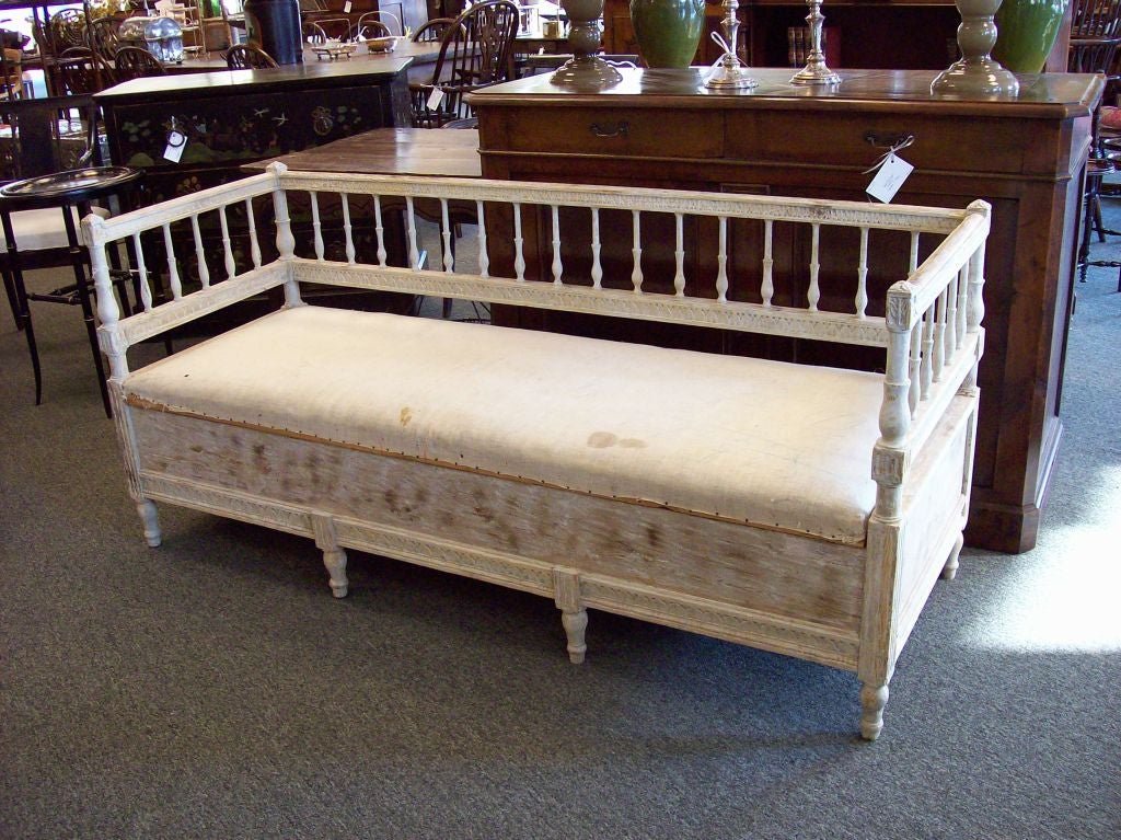 Wood Antique Period Gustavian Sofa