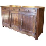 Long Antique French Chestnut Buffet