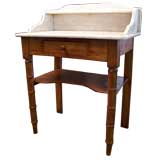 Antique Faux Bamboo Washstand with Marble Top