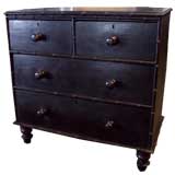 Antique Black Faux Bamboo Chest