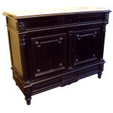 Antique French Ebonized Linen Cupboard