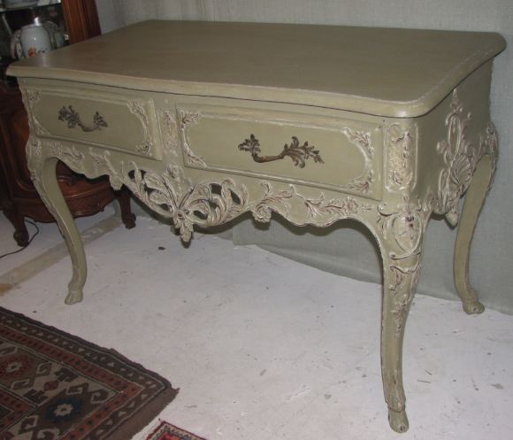 French Provencial Style Painted Wood Console