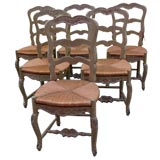Set of Six (6) French Provencial Style Painted Wood Chairs Set of Six (6) French Provencial Style Painted Wood Chairs