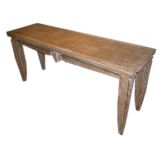 French Limed Oak Console Table in the Style of Arbus