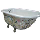 19th Century Hand-Shelled European Bathtub
