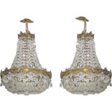 Pair of Napoleon III-Style Crystal Chandeliers