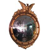 Antique Gilded Federal-Style Convex Mirror