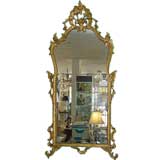 Antique 19th Century Italian Gilded and Carved Wooden Pier Mirror