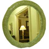 Pair of Round Glass Framed Mirrors