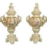Pair of Italian Hand-Made Covered Urns