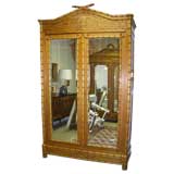 Two-Door Faux Bamboo Armoire