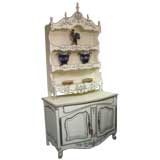 Painted French Provencial Buffet and Étagère Set