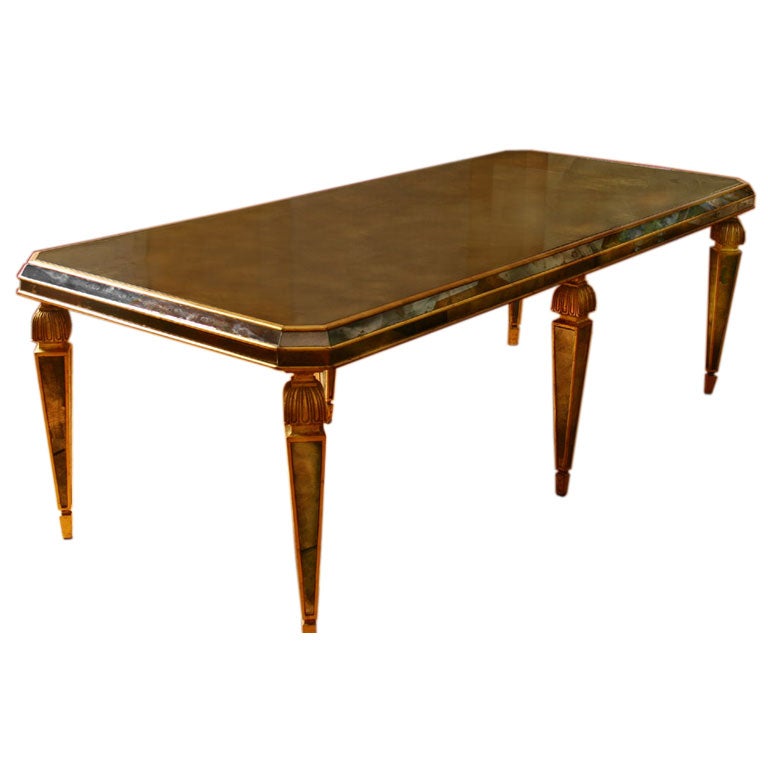 A Venetian Mirror & Gilt Wood Dining Table