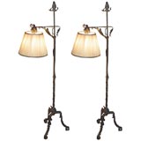 Pair of Wrought Iron Floor Lamps (Possibly Mizner)