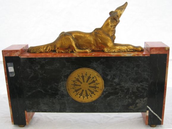 Bronze and Marble Art Deco Mantel Clock by Bijouterie Dage