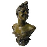 Cast Bronze Sculpture of Young Woman by Georges Van der Straeten