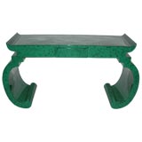 Faux Malachite Console Table
