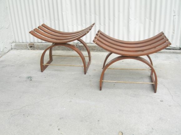 Pair of Harvey Probber "Knights" Benches