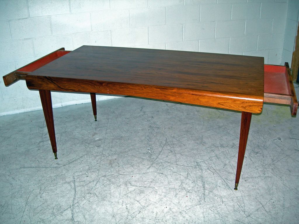 Mid-20th Century French Rosewood Table/Desk For Sale