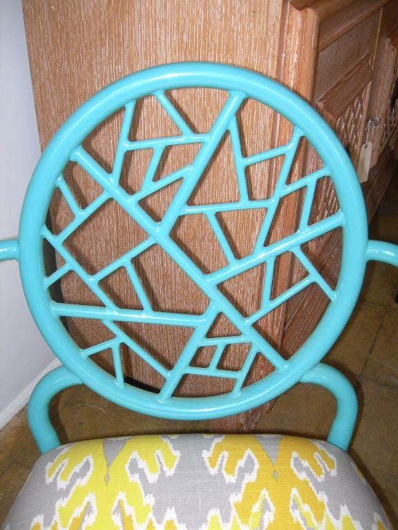 Metal Arm Chairs with Oval Backs, PowderCoated <br />
Total of 3 Available