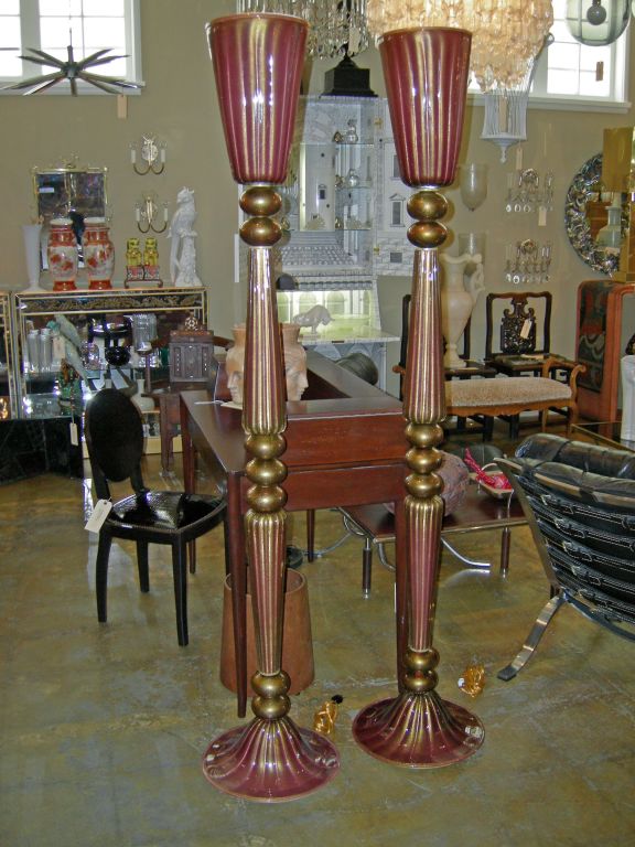Pair of Murano Torchieres