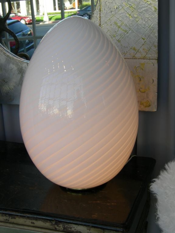 Exceptional Size Vetri Murano Lamp with Cane