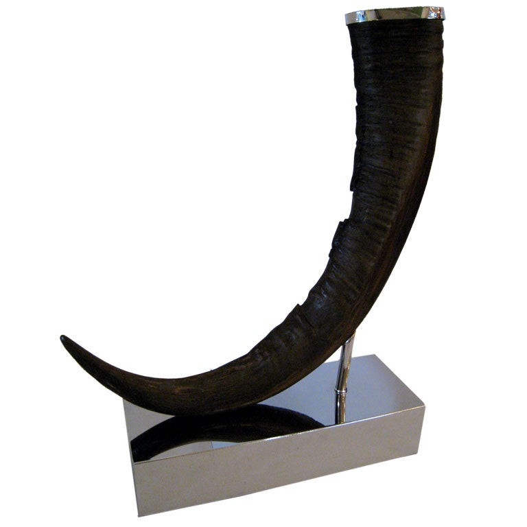 26 cm Buffalo Deko Jagdhorn Blashorn Horn Messing L