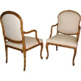 Pair of French Carved Arm Chairs