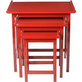 Downtown Classics Collection Red Chow Nesting Tables