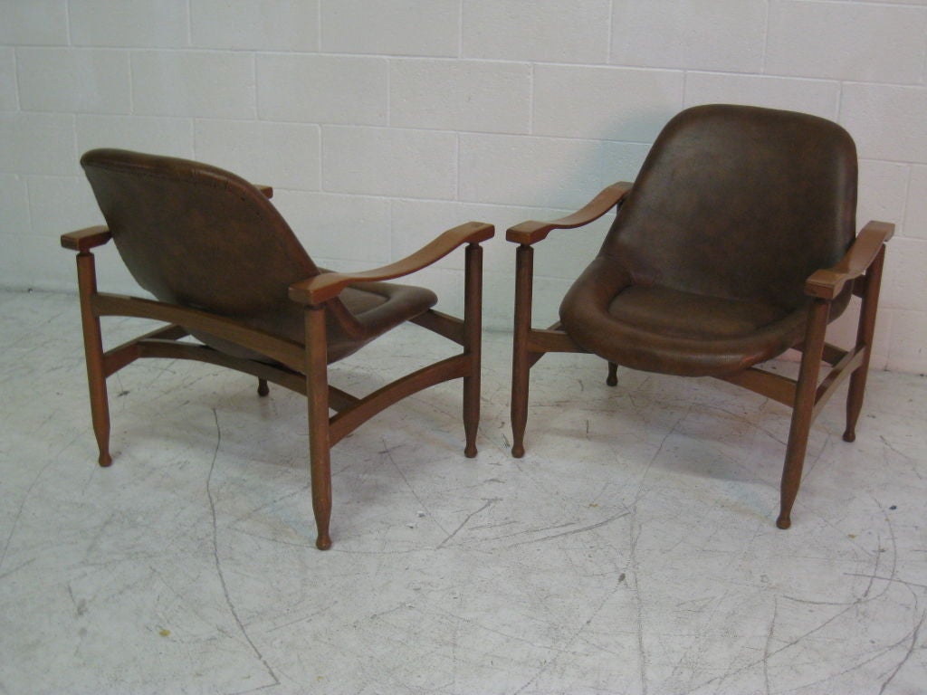 Italian Pair of  Moscatelli Lounge Chairs