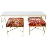 Paul McCobb Console Table and Stools