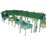 Custom Parrot  Dining Table and 12 Chairs