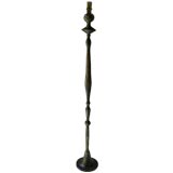 Pair of Cast Bronze Giacometti Style Lamps