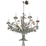 Italian Tole  Silverleaf Chandelier