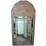 Vintage Large Indian Hand Painted Mirror