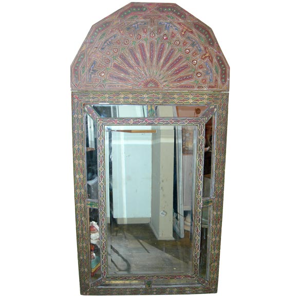 Large Indian Hand Painted Mirror