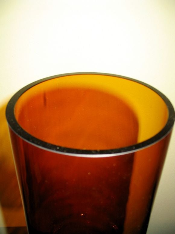 Pair of Amber Colored Glass Vases