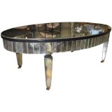 Oval Mirrored Coffee Table