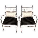Pair of Sculptural Steel Armchairs
