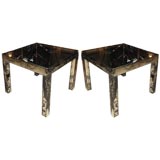 Pair of Mirrored End Tables