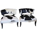 Pair of Natural Palomino Ponyskin Chairs