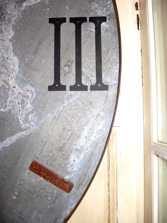 Dramatic Zinc Clock Face