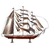 Vintage Copper Ship Model